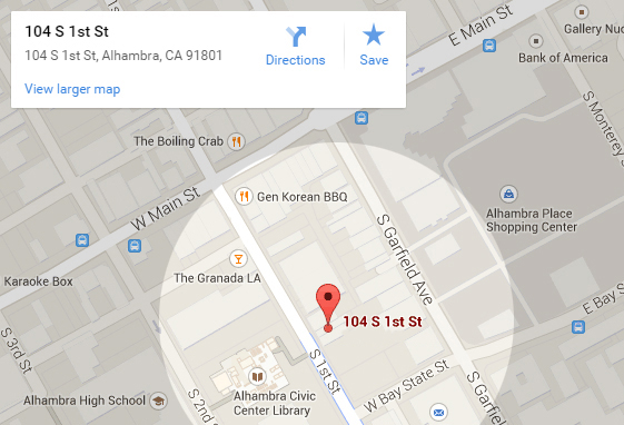 Google Map to the Alhambra Chamber of Commerce