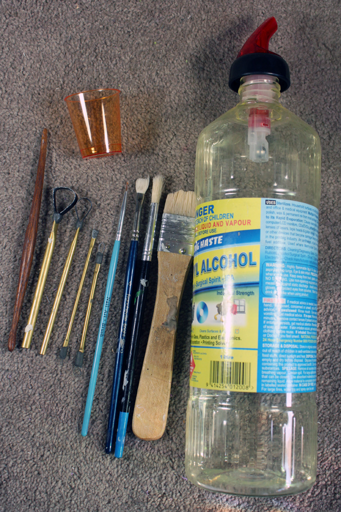 All the tools I use for smoothing my clay sculptures