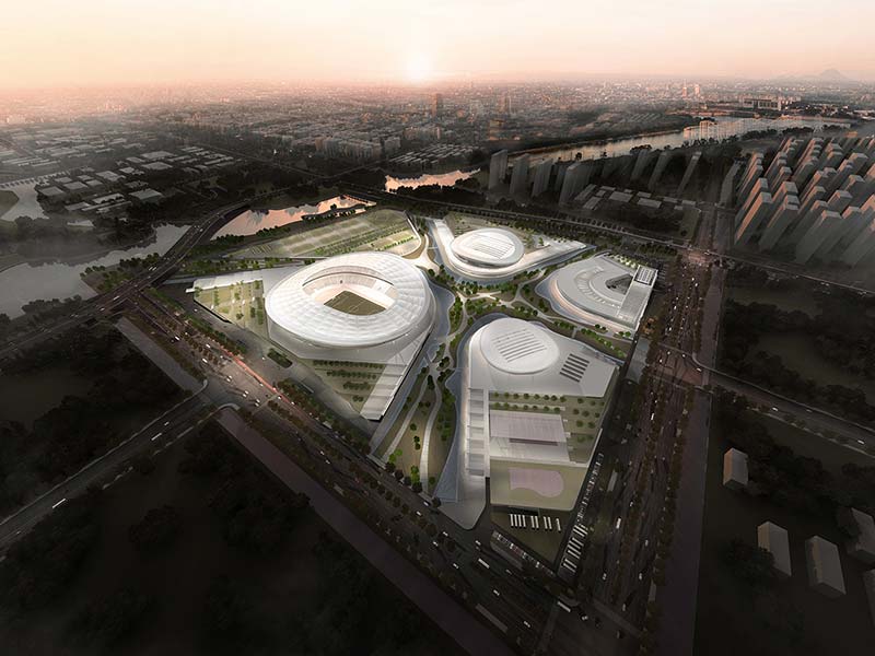 Construction of sip sports center in suzhou has started