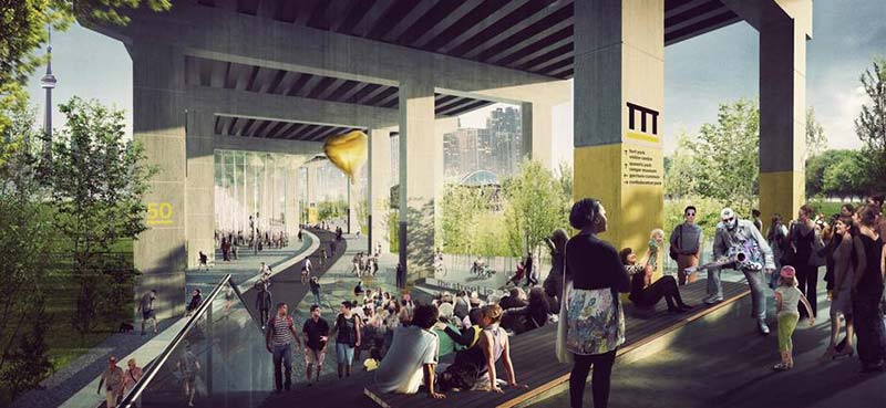 $25-million project reimagines area under toronto's gardiner with paths, cultural spaces