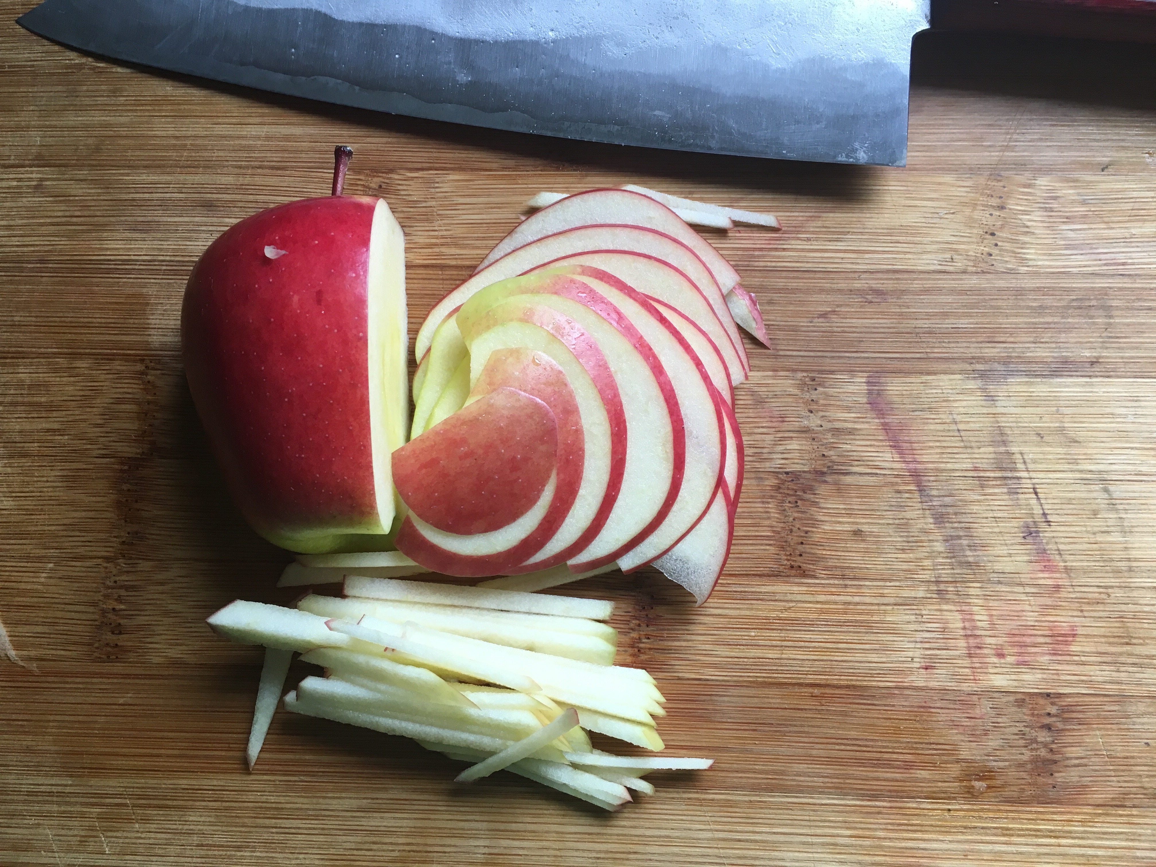 Apple Sliced the same way as the Tomato for the Pico de Gallo