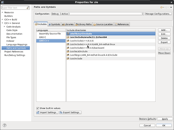 Add Oracle OCCI  header files and libraries into eclipse