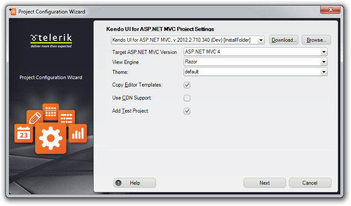 Kendo UI for ASP.NET MVC Project Settings