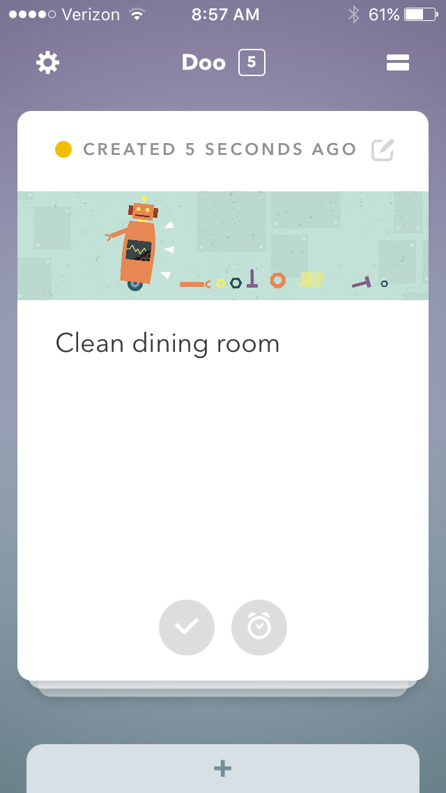 Doo Reminder: Clean dining room