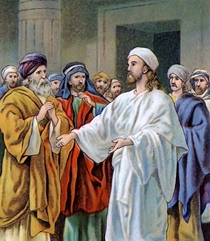 Dispute of Jesus and the Pharisees over tribut...