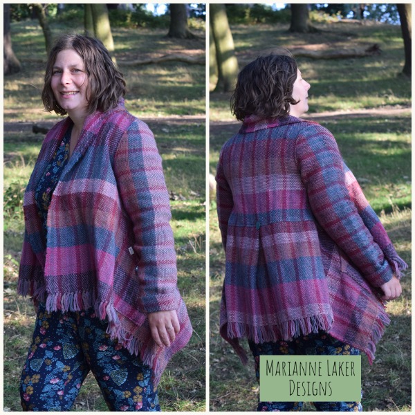 Quirky woven Jacket: blue and pink