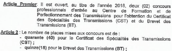 2022-2023 concourspolice-ci.net certificat des Specialites des transmissions (CST) Examens professionnel 2022-2023