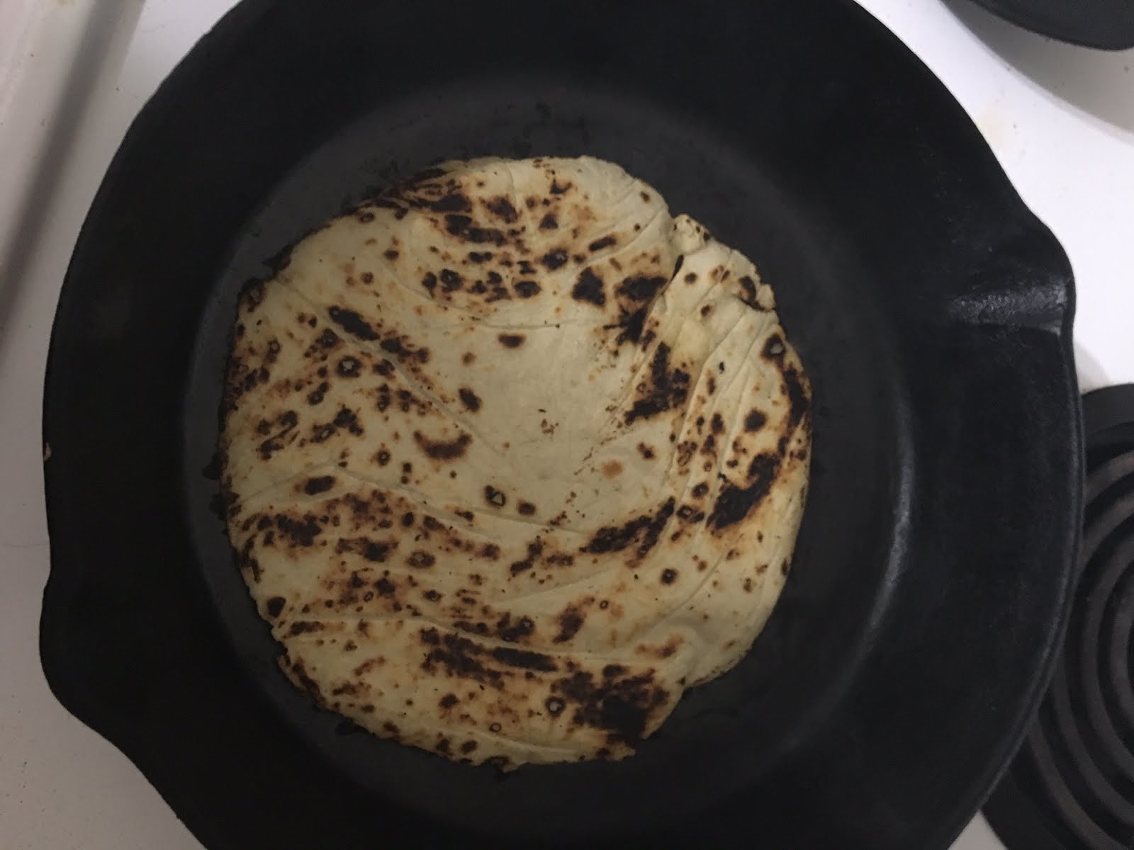 Finally It's a tortilla! you want those beautiful spots on them. Sadly only the first side will have them that perfect.