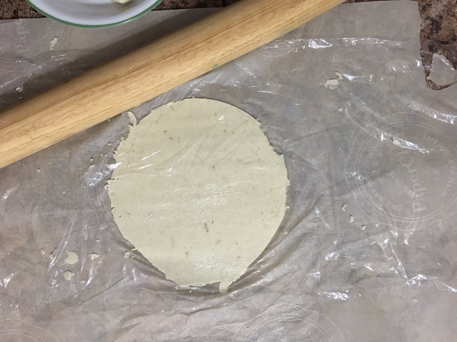 The Masa after second rolling. It finally looks like a Tortilla