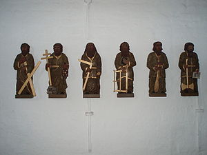Six apostles, from the Jelling church, Denmark.