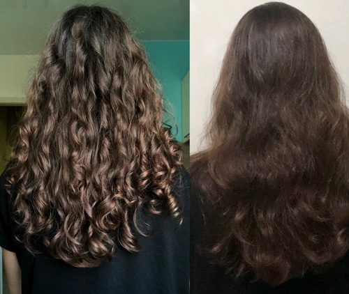 Волосы до и после метода КГМ