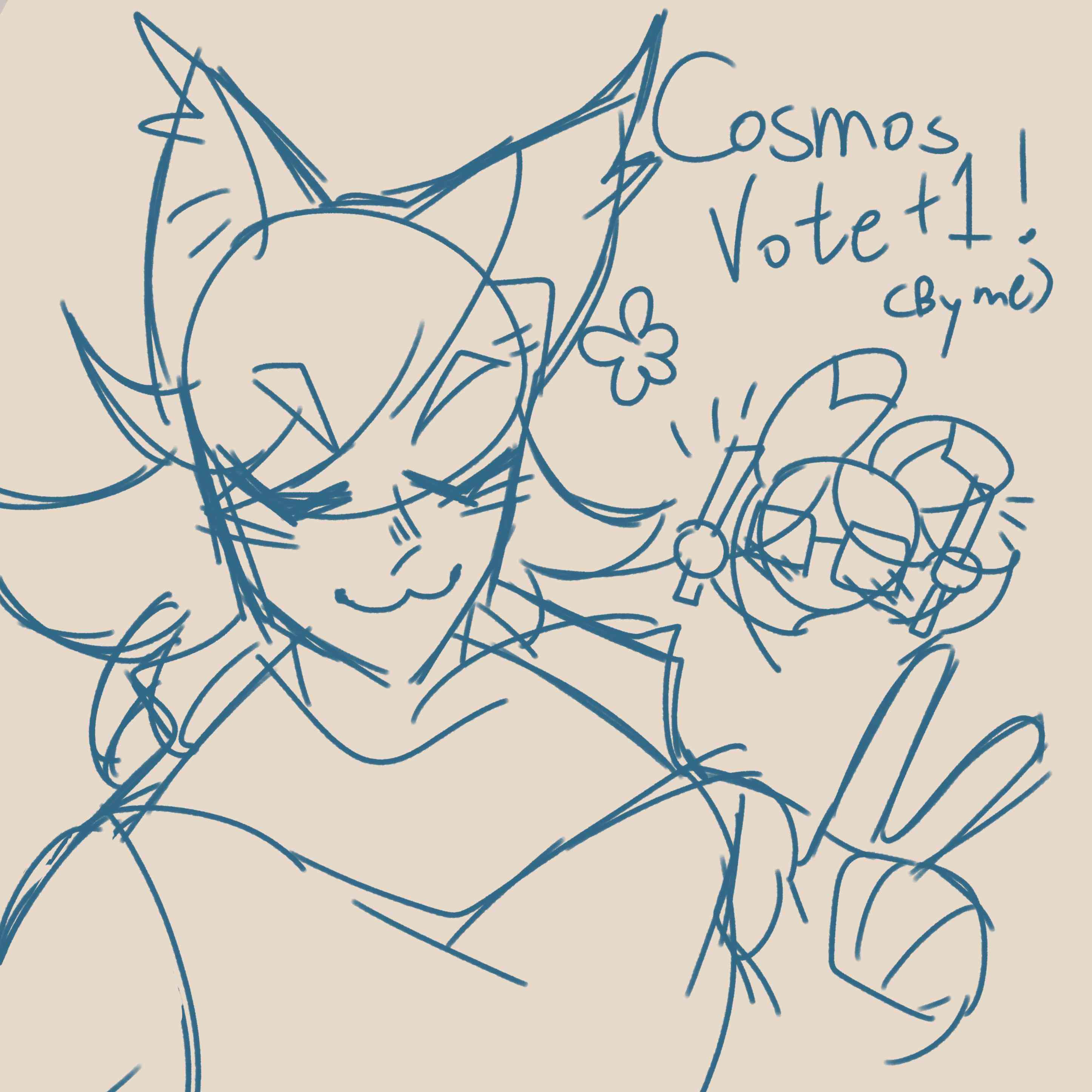 Drawing of Cosmos getting a vote in the popularity poll