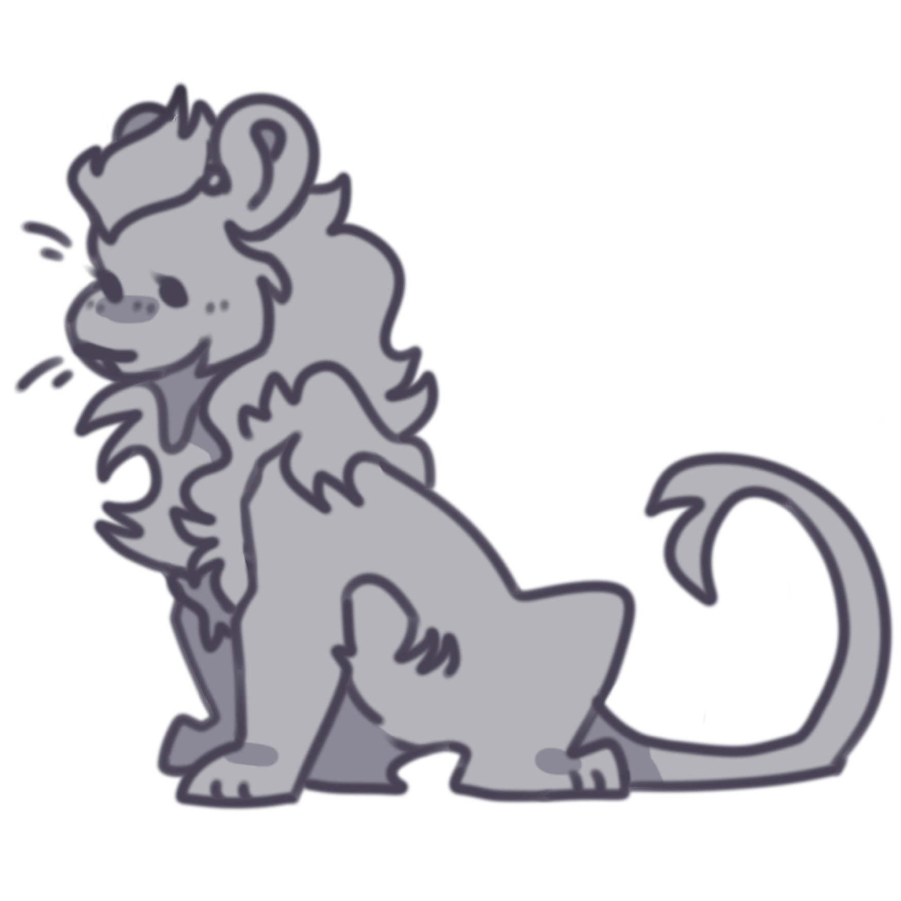base 1a: a male lion sitting