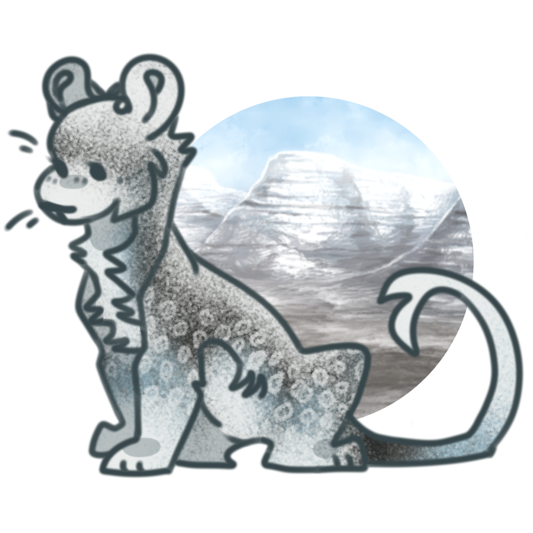 my lioness vitty using base 1b. this one has a circular background of the snowy lesotho in-game background.